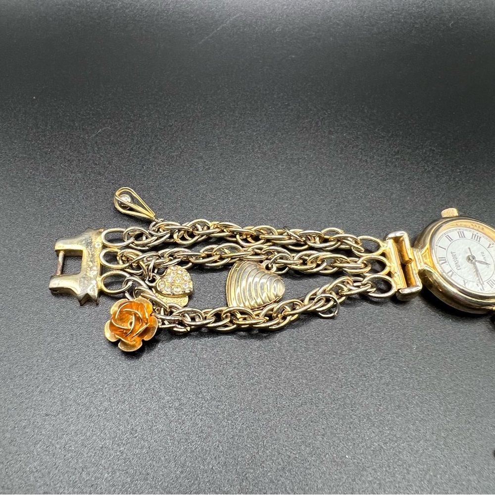 Gorgeous, vintage, charm bracelet, watch